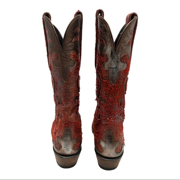 Lucchese Diva Amata Leather LIMITED EDITION Shimmer Studded Western Boots - Picture 6 of 16